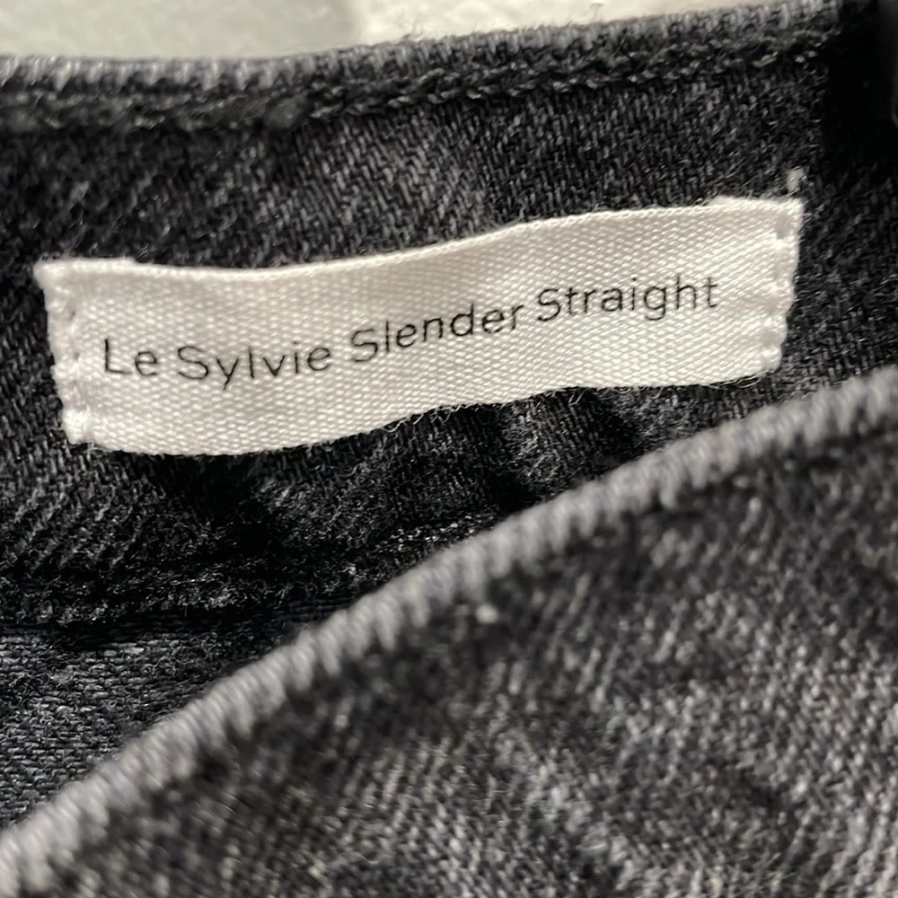 Frame distressed Le Sylvie Slender Straight high waist black jeans. Size 29 - Picture 3 of 10